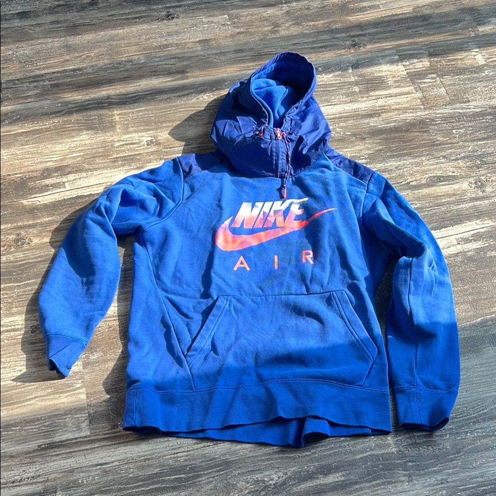 Nike royal  blue hoodie with orange and white accents